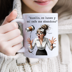 Auxilio , es Lunes y mi cafe me abandono Taza de 11 oz